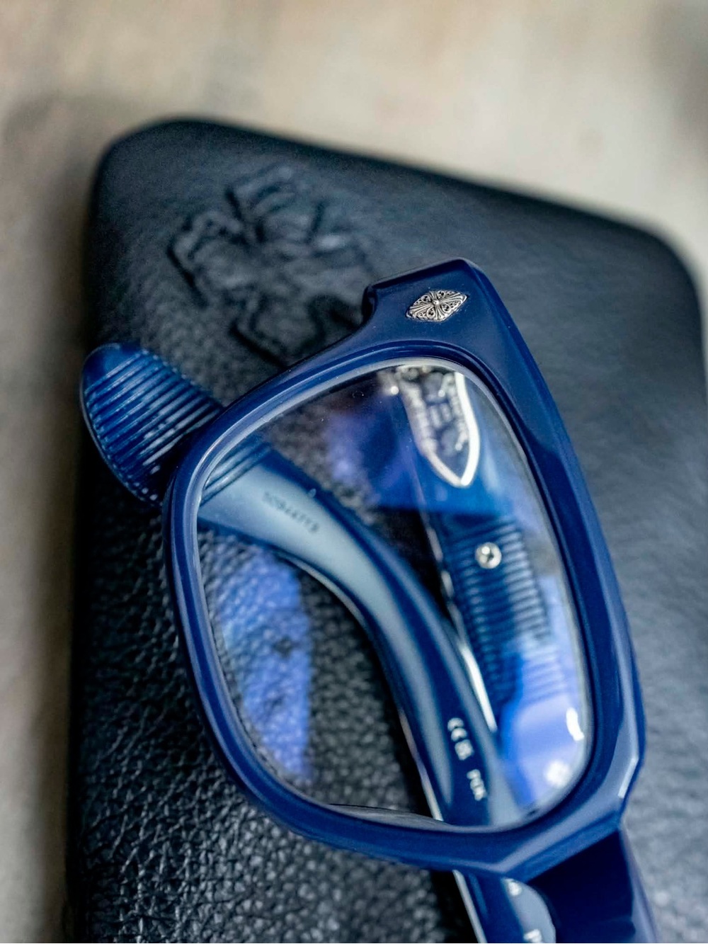 Rare Authentic Chrome Hearts Pen 15 Blue Frame Sunglasses - Picture 2 of 6